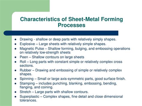 general characteristics of sheet-metal forming processes in alphabetic order|sheet metal forming process pdf.